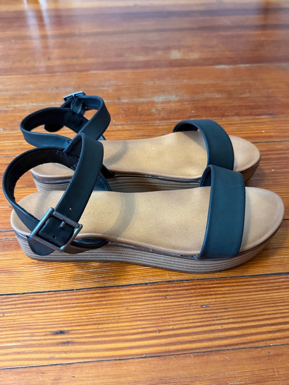 Rock and Candy Black Ankle-Strap Platform Sandals - Women